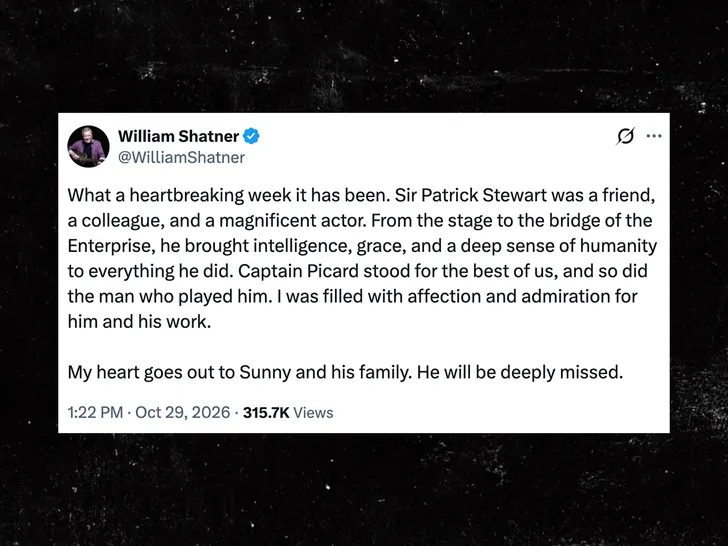 wiiliam shatner on patrick stewart x 1