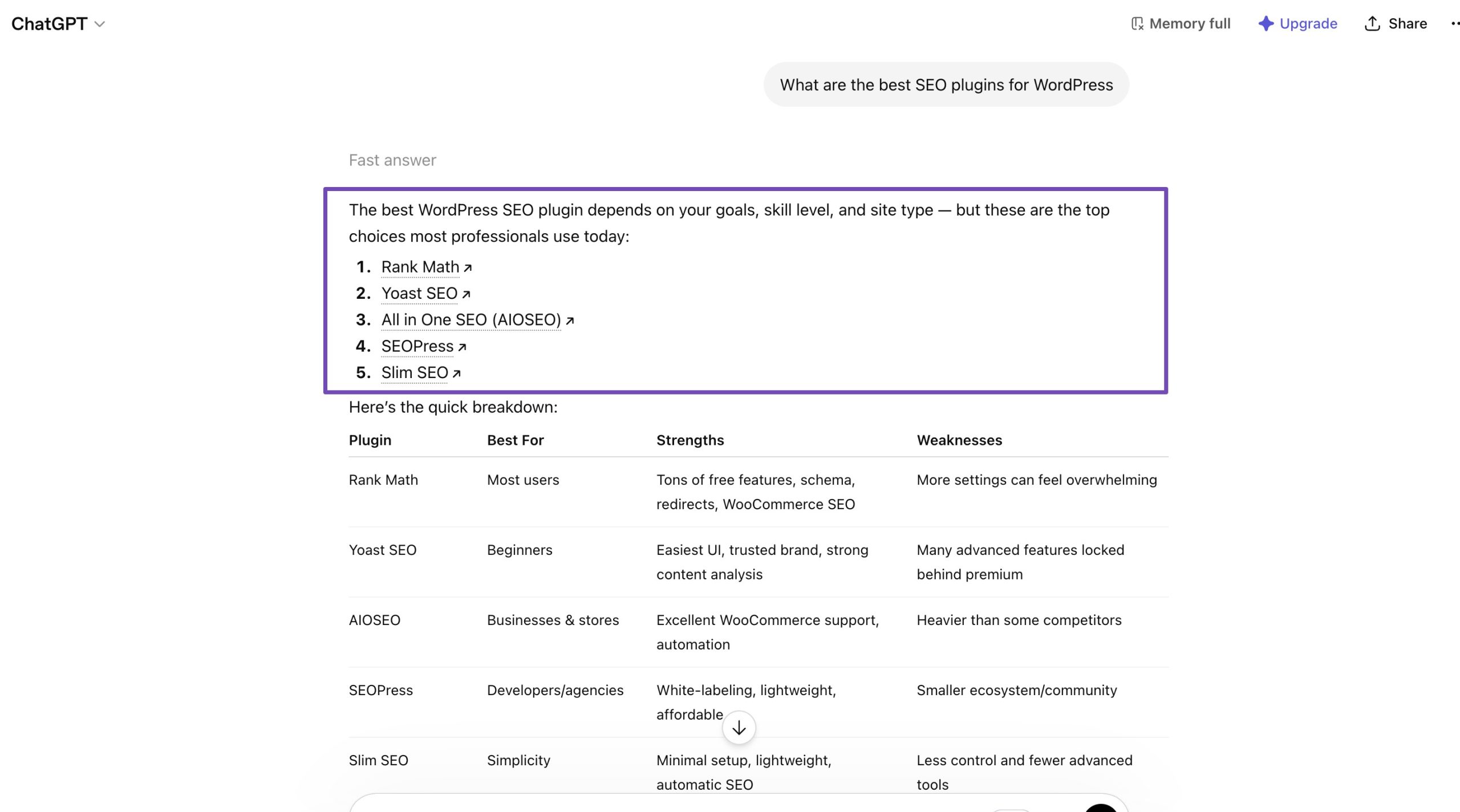 AI tool query 