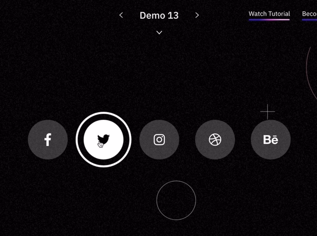circular icons with hover effect