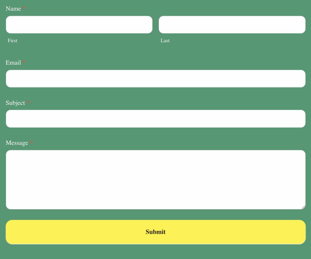 Formidable Forms Citrus Modern Style -  A palette with white, black, and bright yellow beside a bold green background.