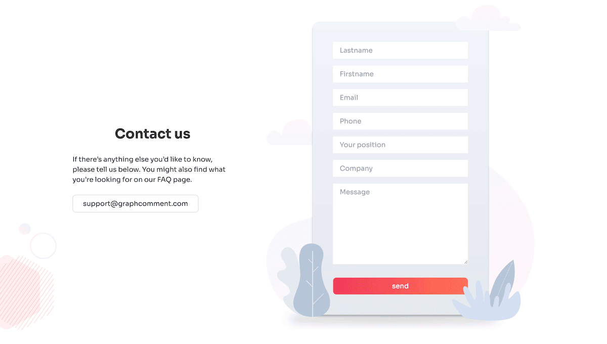 The GraphComment contact form.