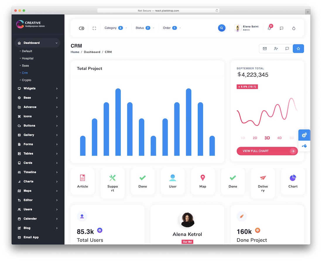 creative react bootstrap template