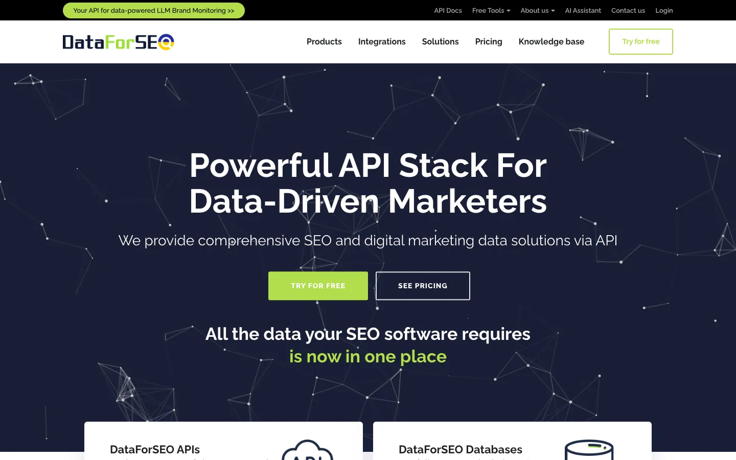 DataForSEO homepage