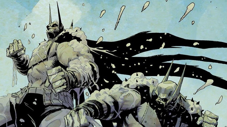 Absolute Batman #23 cover - Batman in mud vs Clayface disguised as Batman