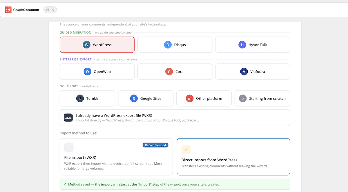 Choosing a platform for finding existing comments with GraphComment.