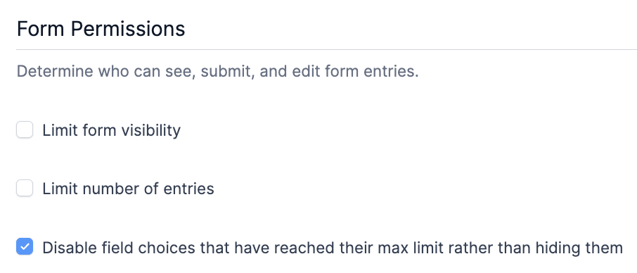 In Form Permissions, the box