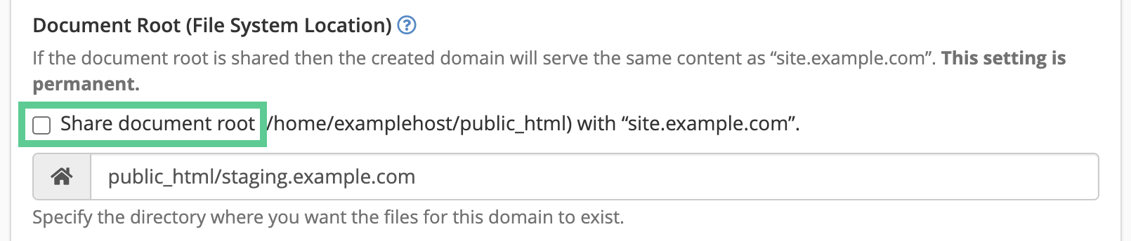 disable share document root