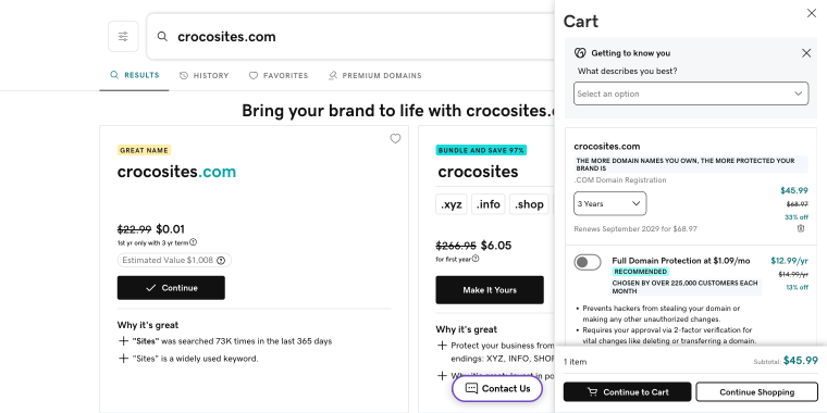 domain name searching