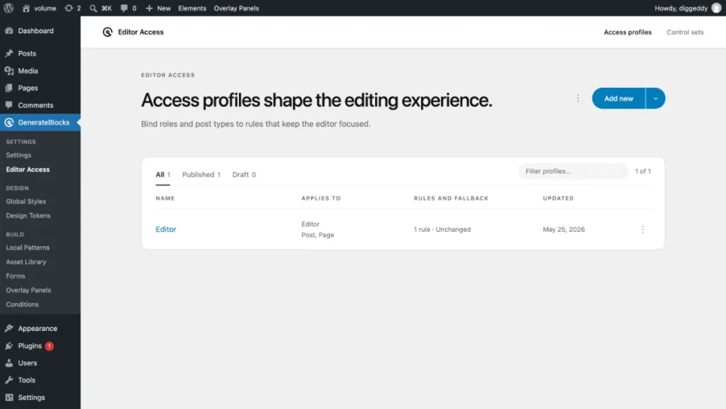 Editor Access Dashboard