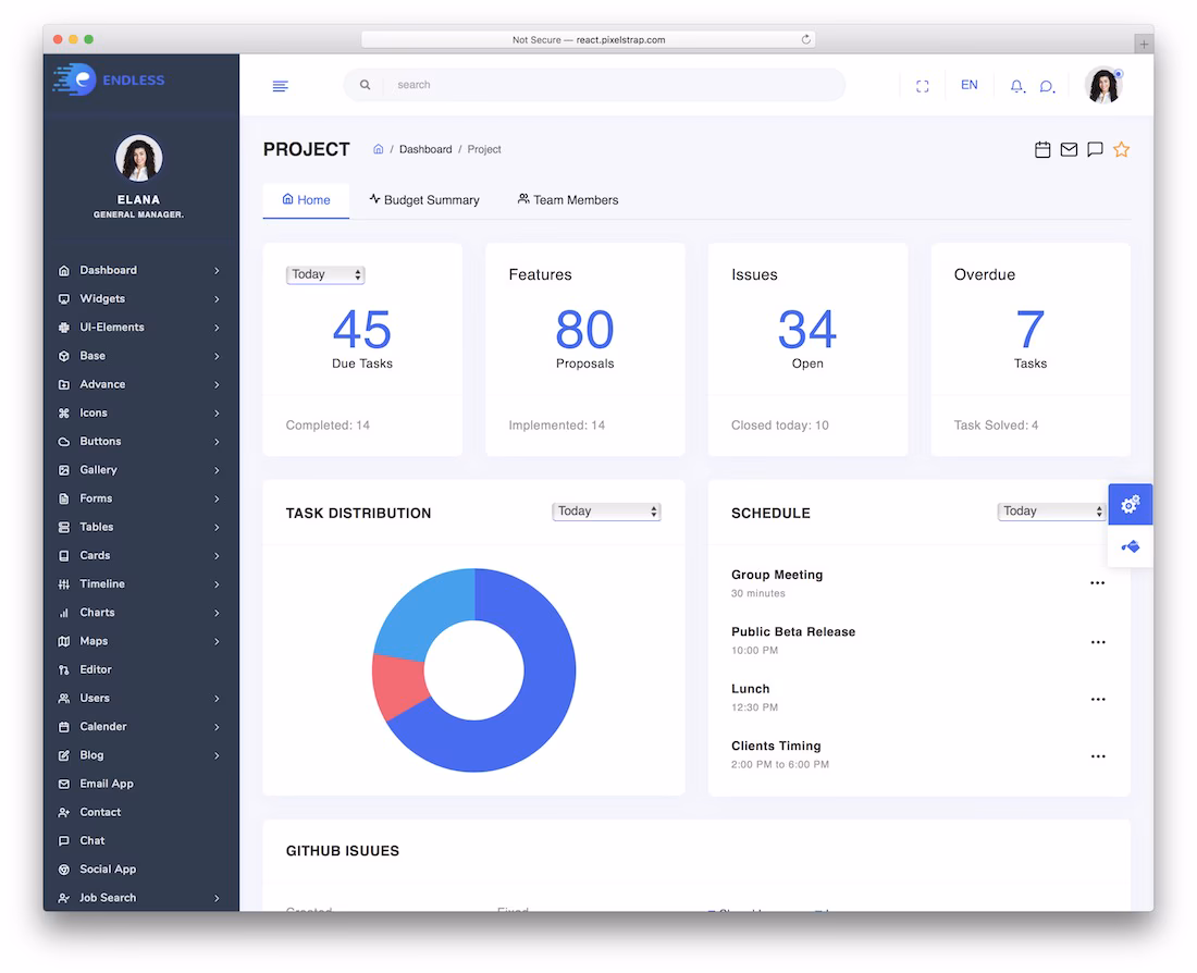endless react template