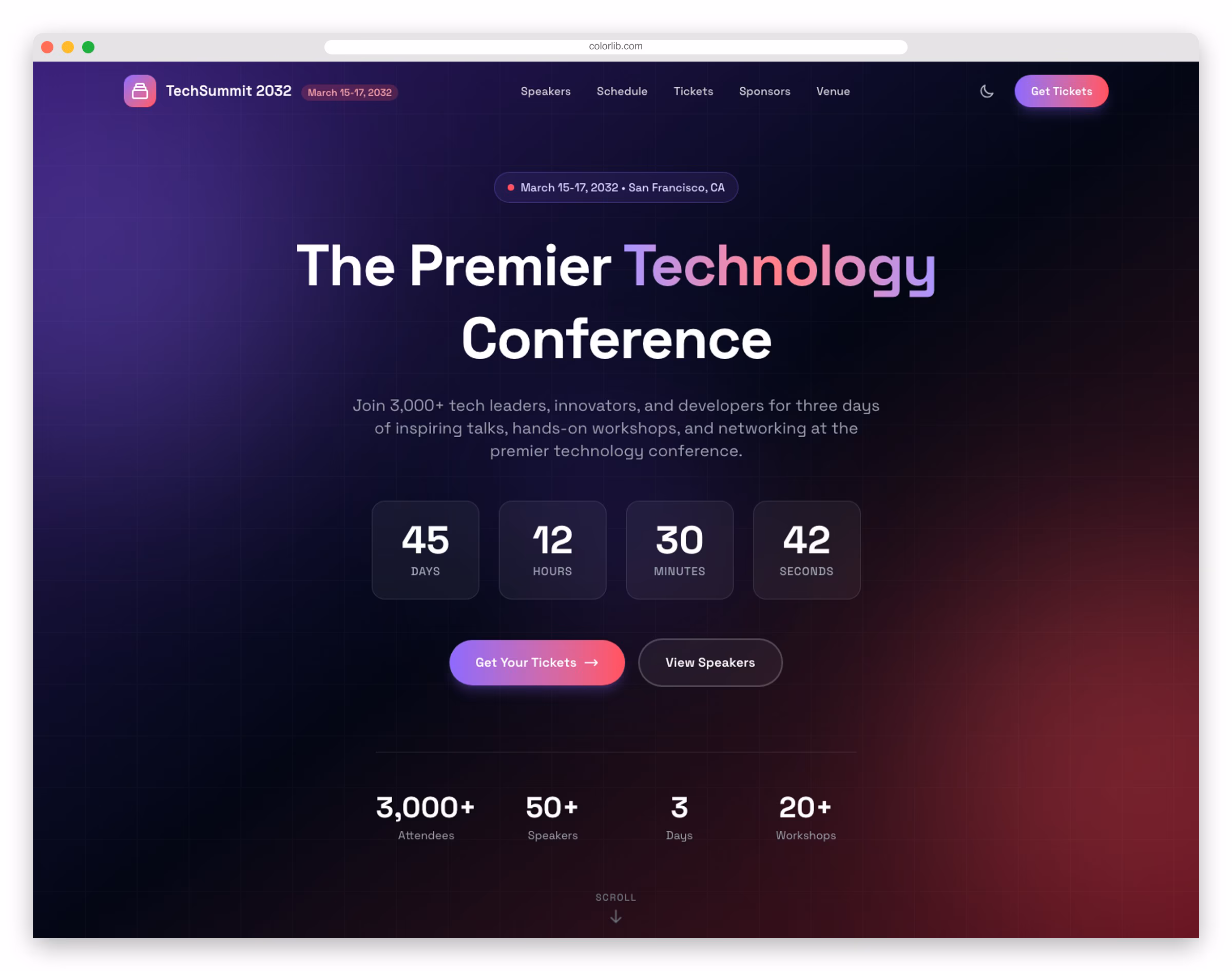 Eventor - Free Tailwind CSS Event Website Template