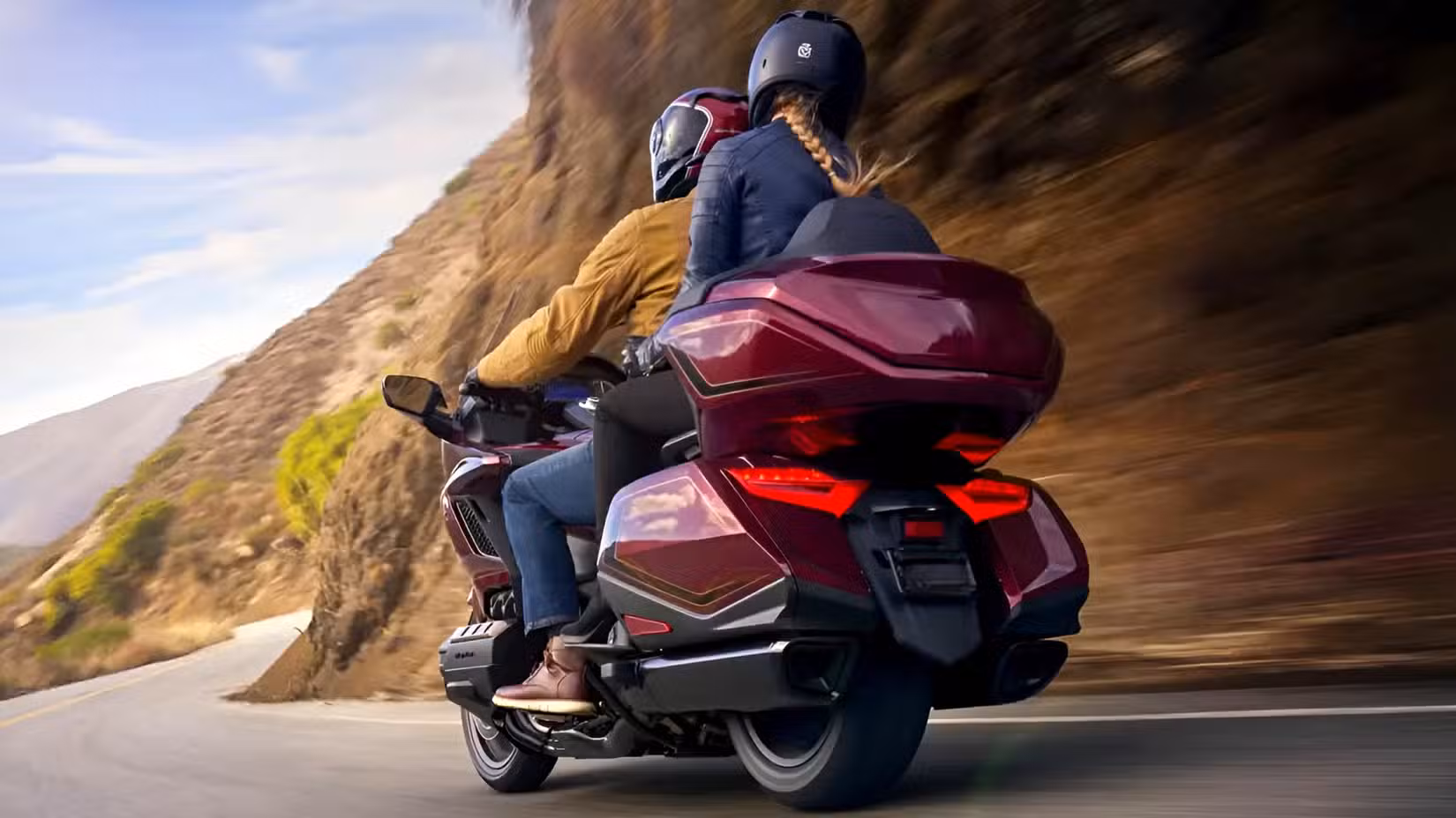 2026 Honda Gold Wing Tour touring in comfort rear third quarter accelerating view