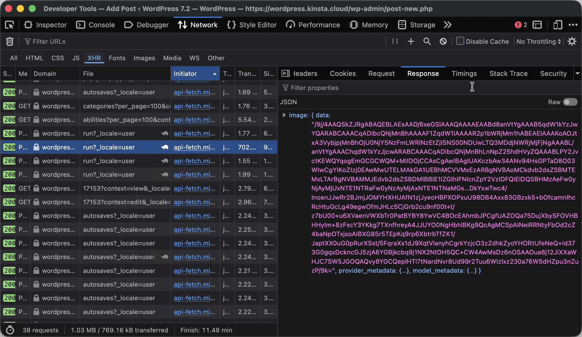 Image generation response.