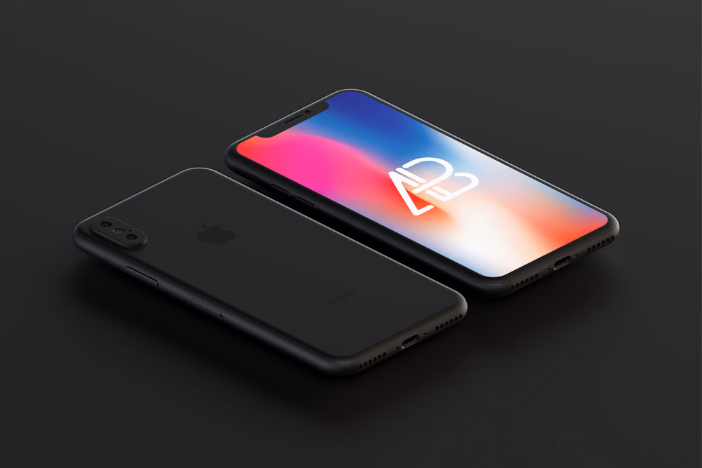 free black iphone x mockup