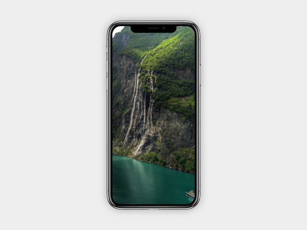 free front iphone x ten mockup psd