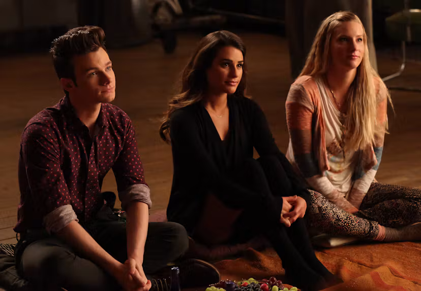 Chris Colfer, Lea Michele and Heather Morris in the