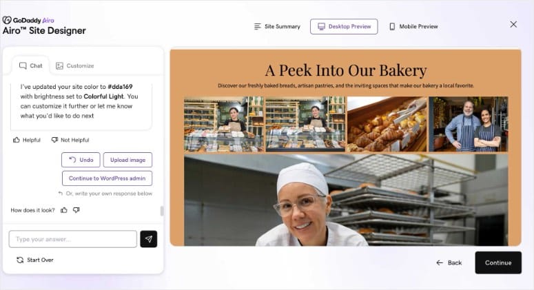 GoDaddy Airo Site Designer