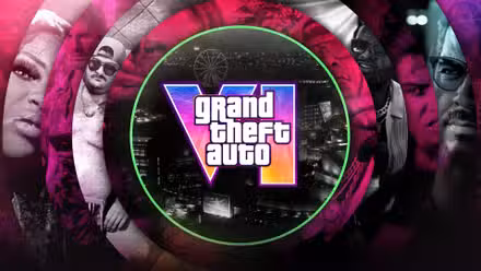 GTA 6's logo superimposed on an image of Vice CIty