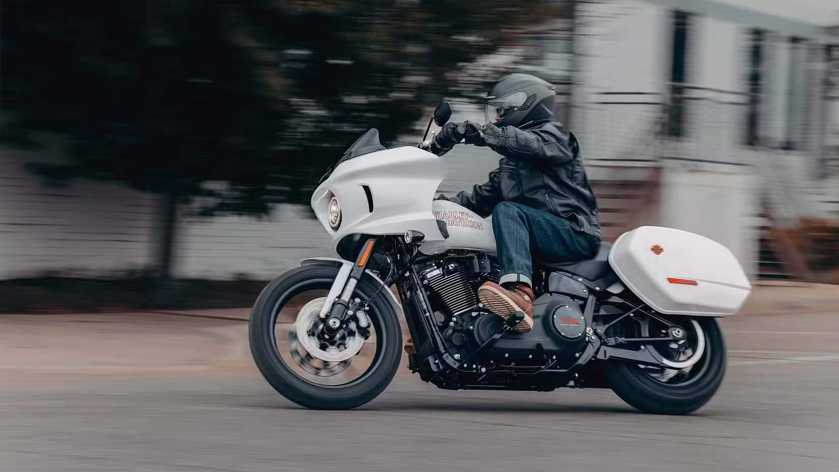 Action shot of a 2026 Harley-Davidson Low Rider ST cornering