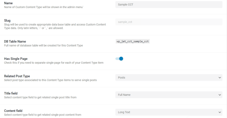 posts with separate db tables wp