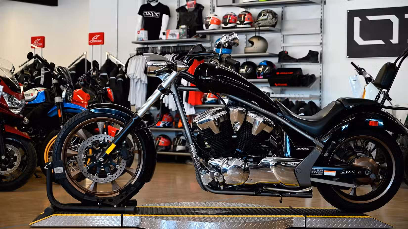 Honda Fury in black side profile view