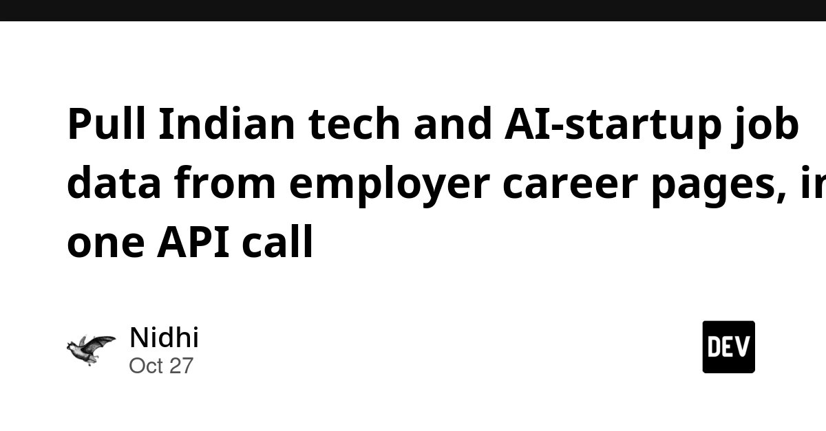 Pull Indian tech and AI-startup job data from employer career pages, in one API call