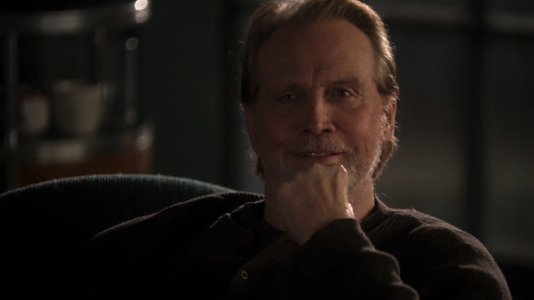 Lee Majors' Chrstopher Chance smiles in closeup in Human Target