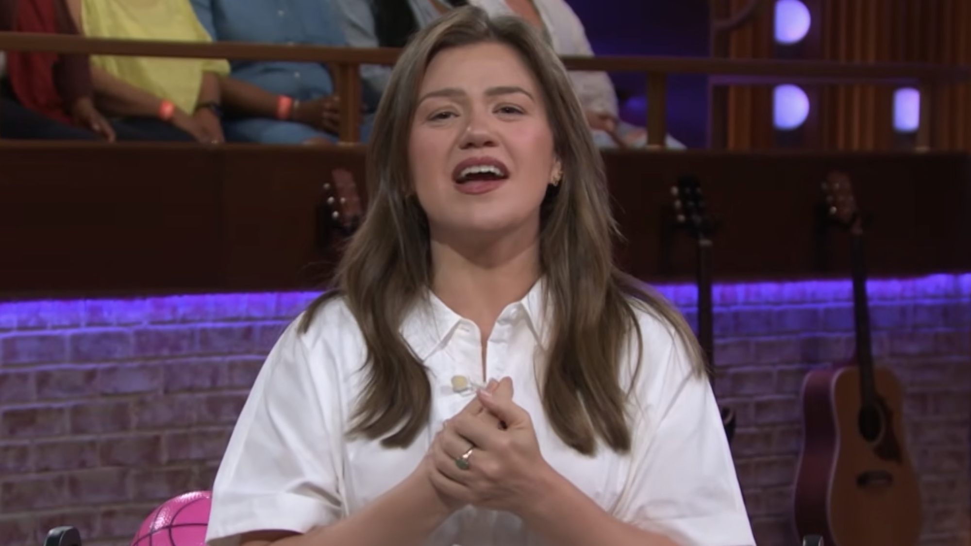 Kelly Clarkson introduces a segment on an episode of The Kelly Clarkson Show.