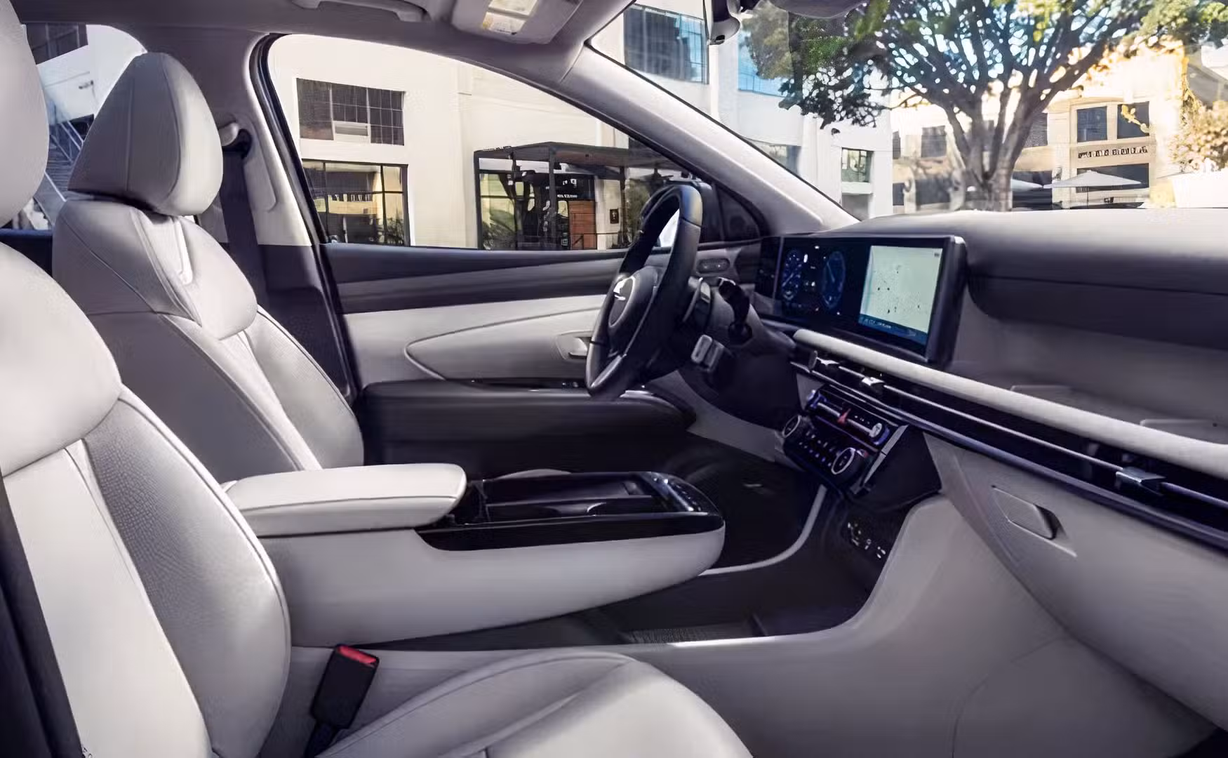 2026 Hyundai Tucson Hybrid front cabin side shot