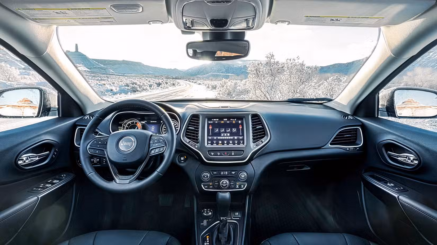 2021 Jeep Cherokee interior showing front cabin