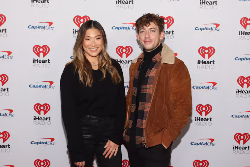 Jenna Ushkowitz and Kevin McHale attend iHeartRadio 102.7 KIIS FM's Jingle Ball 2022