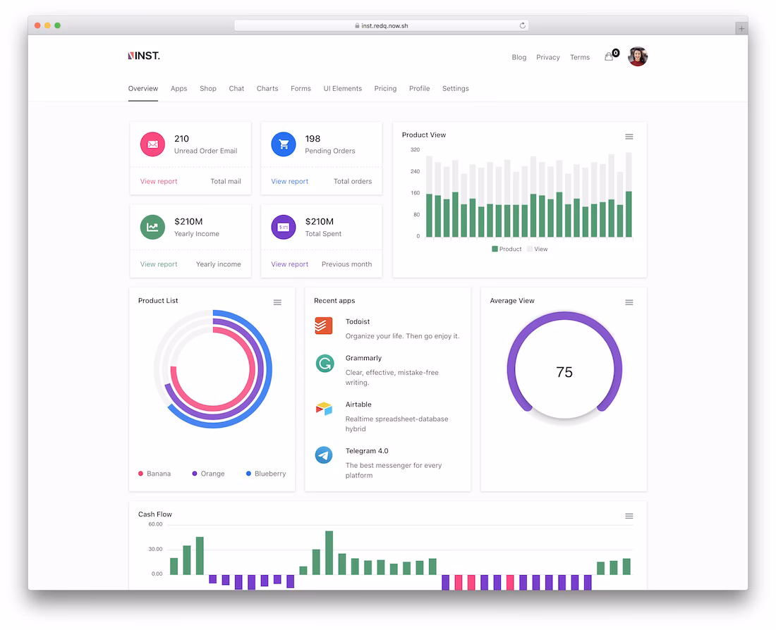 inst nextjs template