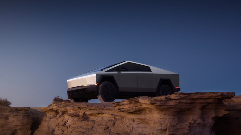 A silver vehicle