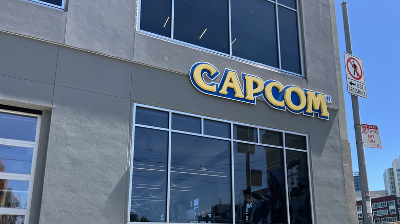 Capcom logo in front of its California office.