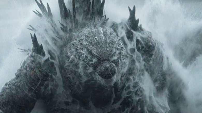 Godzilla emerging from the water in Godzilla Minus Zero
