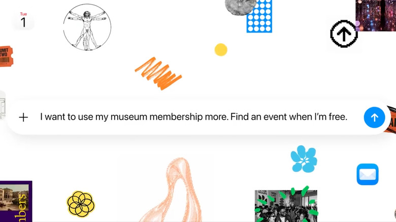 A ChatGPT prompt box surrounded by objects and illustrations.