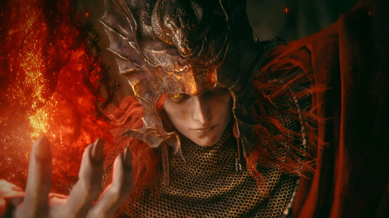 Messmer the Impaler with a fireball in his fand in Elden Ring