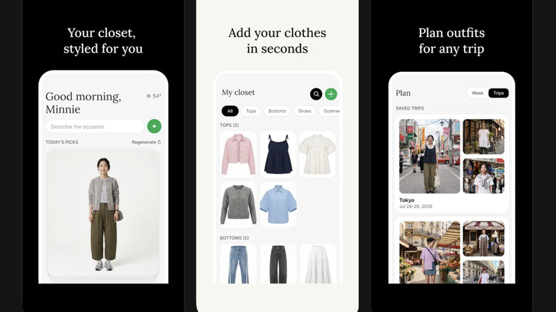 Screenshots of Meta app displaying clothes.