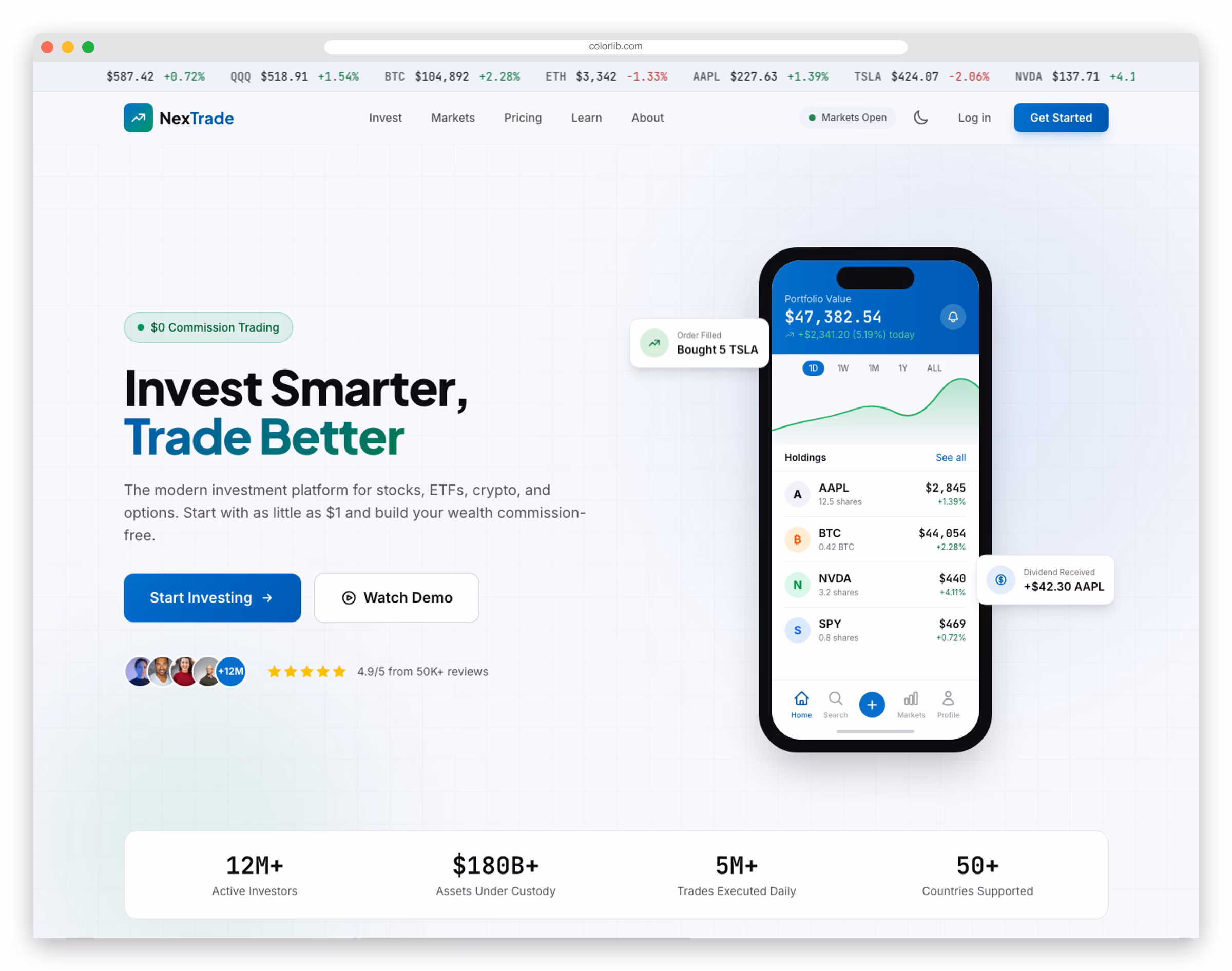InvestPro - Free Tailwind CSS Investment Website Template