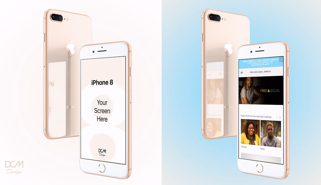 iphone 8 plus screen showcase mockup