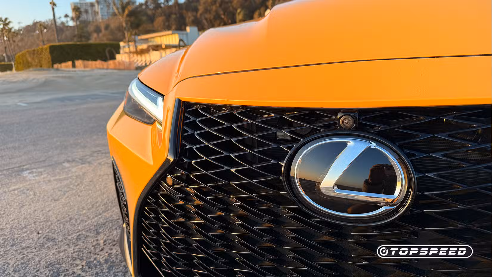 Front-end close-up shot of a 2025 Lexus IS 500