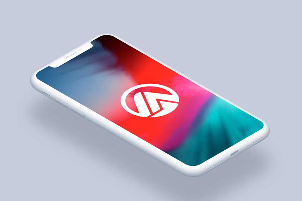 isometric clay iphone x mockup