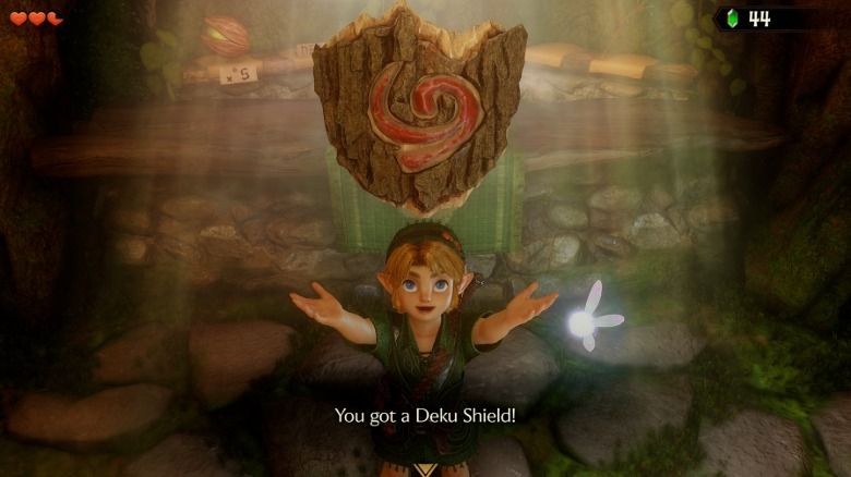 A Deku Shield from The Legend of Zelda: Ocarina of Time remake on Switch 2.