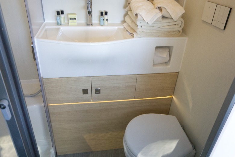The bathroom interior.