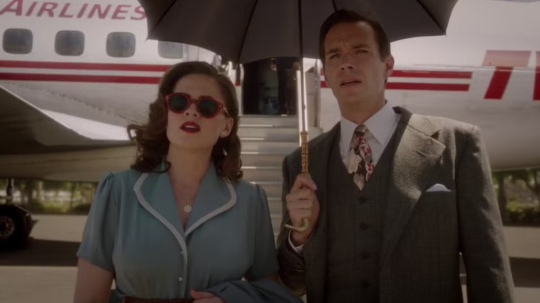 Agent Carter - Peggy Carter and Edwin Jarvis stepping off of plane