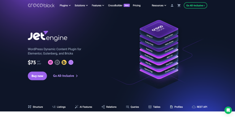 JetEngine WordPress plugin homepage