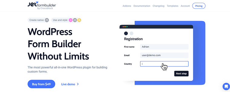 jetformbuilder plugin homepage