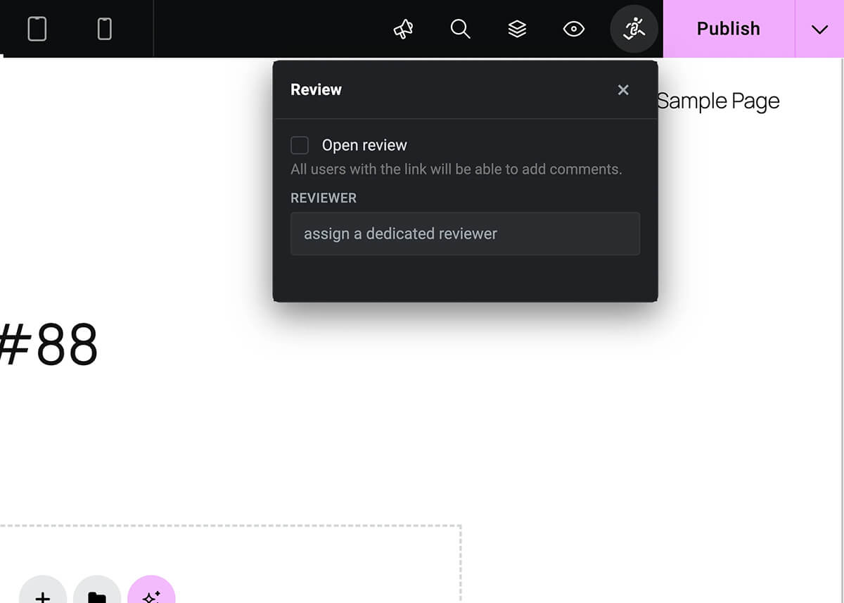 Jumplinks Flow in action in Elementor's builder.