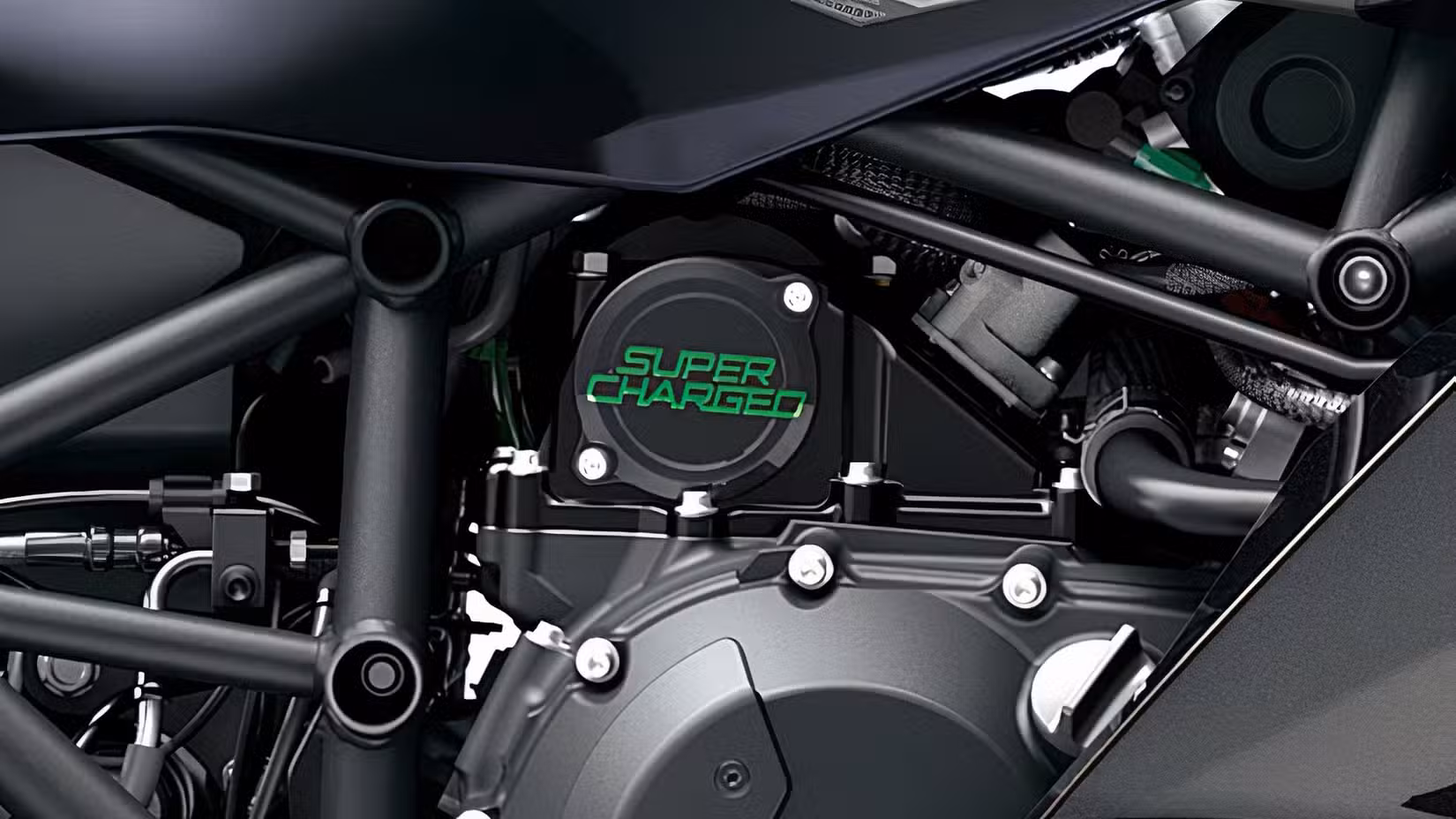 Kawasaki Ninja H2 SX close up engine shot