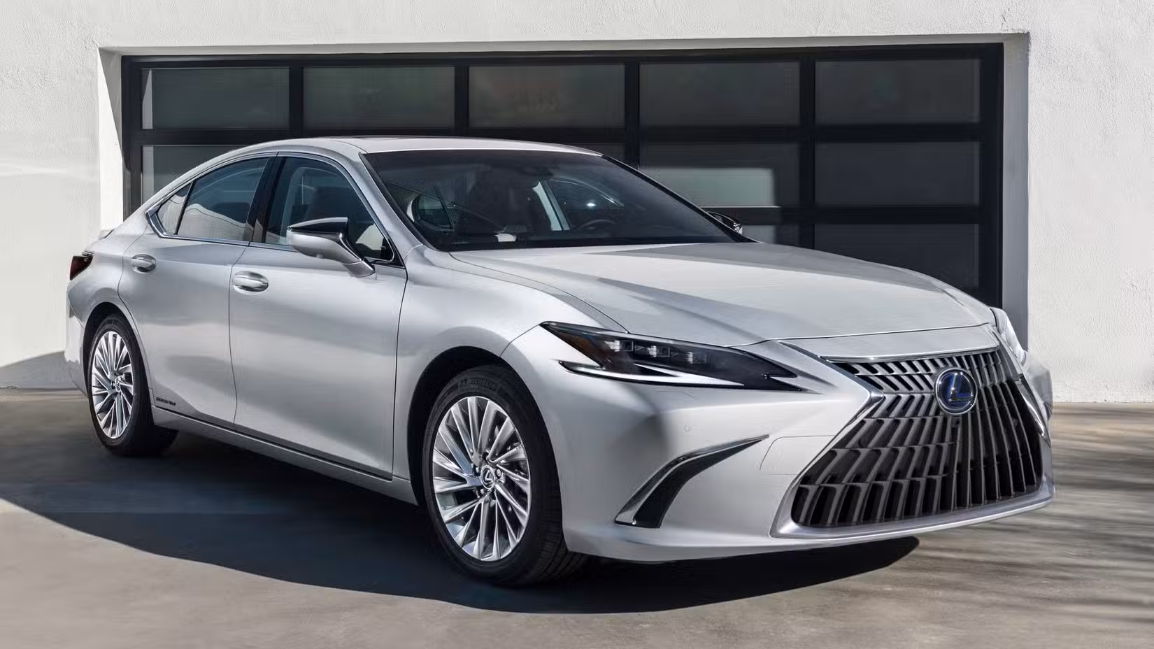 Front 3/4 shot of a parked 2022 Lexus ES 350